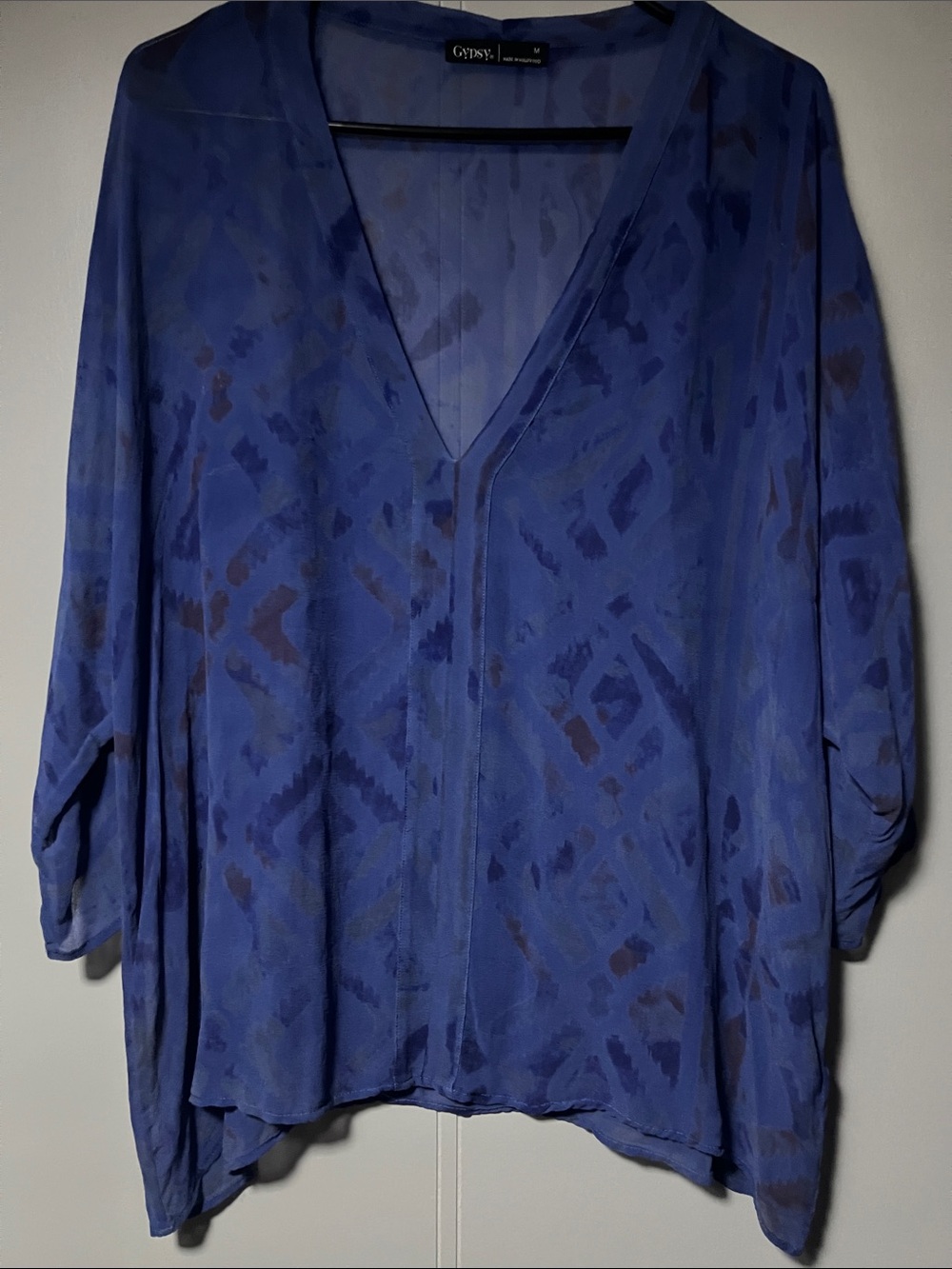 Gypsy 05 Blue V-Neck Sheer Tunic